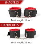 28Pcs Sex Bondage Sex Cuff Tied Down Arm and Leg Chain with Handcuff Bondage Adult Kit,Sex Restraining Women Submissive Kit Women's Sweater,Sex Restraining Women Submissive Kit Women's (Red)
