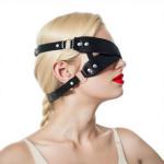 Women Sexy PU Leather Eye Mask Leather Half Face Masquerade Mask Halloween Couples Cosplay Play BDSM Bondage Blindfold Valentine's Day Accessories