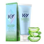 K-Y Natural Feeling with Aloe, Water Based Lube for Sex, Sex Toy & Anal Lube, Non-Sticky Personal Lubricant, Condom-Friendly, pH-Friendly, Travel Size Lubricant, 2.5 Fl Oz