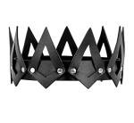 Mrotrida Women's PU Leather Crown Headwear Cosplay Flame Headband Headpiece Halloween Carnival Party Costume Props (Black-A)