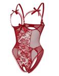Avidlove Sexy Lingerie for Women One Piece Lace Babydoll Sleepwear Bodysuit Wine Red Large