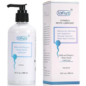 Water Based Lubricant, Vitamin E Creamy White Lube for Vaginal and Anal Sex, Long Lasting Non Sticky Slippery Personal Lubricant Moisturizer for Women Men Massage 10 oz