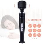 YEVIOR Wired Powerful Handheld Massager with 10 Pulse Settings Strong Vibration for Women,Personal Total Body Therapy Massager for Sports Recovery, Muscle Aches, Body Pain (Black)