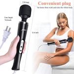 YEVIOR Wired Powerful Handheld Massager with 10 Pulse Settings Strong Vibration for Women,Personal Total Body Therapy Massager for Sports Recovery, Muscle Aches, Body Pain (Black)