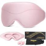 BeHoomi Sleep Mask, Premium Eye Mask for Sleeping, Total Blackout, Super Soft Comfort, Adjustable Fit, Upgraded 3D Ergonomic Designed Sleeping Mask for Home, Office, Travel, Meditation, Yoga, Pink