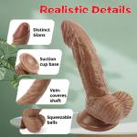 Thrusting for Her, Adult Toys for Women Realistic Silicone Dick with Strong Suction Cup for Hands Free Thrusting Play Q1R1S52