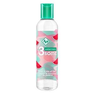 ID Lubricants 3some Flavored Sensual Massage – Watermelon Oral Delight & Warming Fun for Couples Pleasure - 4 fl oz 3in1 Sensual Massage Lube