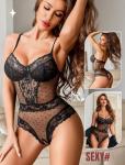 Avidlove Women Sexy Lingerie Bodysuit Lace Teddy One Piece Sexy Mini Babydoll Black M