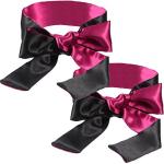 Hestya 2 Pack Sleeping Mask Satin Eye Mask (Black Red) Blindfold, 150 cm