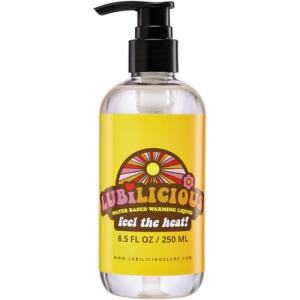 LUBILICIOUS PERSONAL WATER BASED LUBRICANT Warming Lube Pump Top 8.5 oz - Water Based Lubricant for Gentle Warming Lubrification - Trusted Lubricants for Privacy