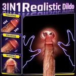 2025 Upgraded Version 8.7 inch Realistic Silicone Thrusting and Heating Toys, Remote Control Adult Toys for Women with Strong Suction Cup for Hands Free Play O5722H (Complexion)