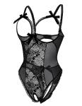 Avidlove Lingerie for Women Sexy Teddy One-Piece Lace Babydoll Bodysuit Nightie Black Small