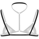 Men Sissy Lace Bra Bralette Tops Crossdresser Gay Underwear Strap Girly Halter Sexy Lingerie Sleepwear Nightwear (Black, One Size)