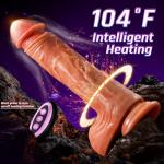 2025 Upgraded Version 8.7 inch Realistic Silicone Thrusting and Heating Toys, Remote Control Adult Toys for Women with Strong Suction Cup for Hands Free Play O5722H (Complexion)