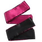 Hestya 2 Pack Sleeping Mask Satin Eye Mask (Black Red) Blindfold, 150 cm