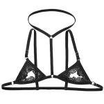 Men Sissy Lace Bra Bralette Tops Crossdresser Gay Underwear Strap Girly Halter Sexy Lingerie Sleepwear Nightwear (Black, One Size)