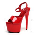 WUXIN H&P Women's 7 in Platform Sandal Heels Ankle-Strap Sexy,7 in Pole Dance High Heel Platform,17 cm Exotic Platform Pole Dancer Heels Shoes Stiletto US 13