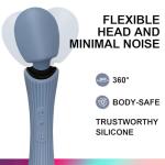 EUOTHY Cordless Handheld Personal Massager - Soft Silicone & Waterproof & USB Rechargeable & Quiet Motor, with 12 Vibration Patterns, 3 Powerful Speeds, for Muscle Tension Relief - Rose Blue