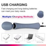 EUOTHY Cordless Handheld Personal Massager - Soft Silicone & Waterproof & USB Rechargeable & Quiet Motor, with 12 Vibration Patterns, 3 Powerful Speeds, for Muscle Tension Relief - Rose Blue