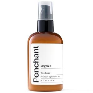 Penchant Organic Personal Lubricant with Organic Aloe Juice - Includes Pump & Disc Top Cap - Plant Based, Water Based Lube, pH Balanced for Intimate Use, Unscented - Made in USA (4 fl oz)