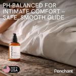 Penchant Organic Personal Lubricant with Organic Aloe Juice - Includes Pump & Disc Top Cap - Plant Based, Water Based Lube, pH Balanced for Intimate Use, Unscented - Made in USA (4 fl oz)
