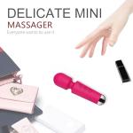 CHARMING Personal Back Massager – Handheld Waterproof & Rechargeable, 20 Patterns 8 Speeds, Quiet Vibration Wand for Travel Friendly Relaxation Tool -(Rose Red)