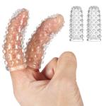 2 Pcs Finger Sleeves Finger Cots Body-Safe & Reusable Waterproof Finger Tips Protectors Tool Accessories Gifts for Women Couple Friends