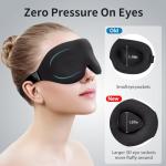 NEWVANGA Sleep Mask for Back and Side Sleeper, Block Out Light, Luxury Sleeping Eye Mask of 3D Night Blindfold, Zero Pressure Breathable Travel Eye Cover Black