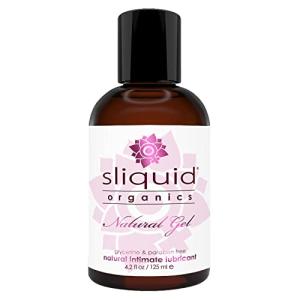 Sliquid Organics Water-Based Lube - Aloe Vera Leaf Infused with Organic Oils & Botanicals, Natural Lubricating Gel for Women/Men/Couples, Unscented, 4.2 Fl Oz