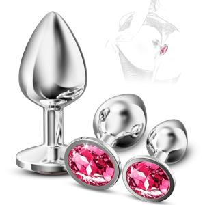 2025 Newly Portable Couple Butt Training Tool Toys Plug Kit Anales Relaxing Stainless Steel Plugs Butt Adult Toy Exercise Tool for Men Women Sunglasses 3pcs F2