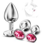 2025 Newly Portable Couple Butt Training Tool Toys Plug Kit Anales Relaxing Stainless Steel Plugs Butt Adult Toy Exercise Tool for Men Women Sunglasses 3pcs F2