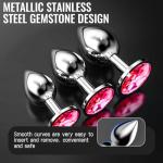 2025 Newly Portable Couple Butt Training Tool Toys Plug Kit Anales Relaxing Stainless Steel Plugs Butt Adult Toy Exercise Tool for Men Women Sunglasses 3pcs F2