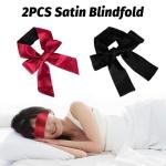 2pcs Silk Satin Blindfold for Women Adults Bedroom Couples Eye Soft Sleep Mask Eye Cover Travel Nap Valentine's Day Play Games Christmas Sleeping Sexy Blind Fold 155cm / 62in