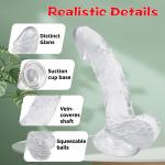 Thrusting Diodes for Her, Adult Toys for Women Realistic Silicone Dick with Strong Suction Cup for Hands Free Thrusting Play Q1R1S59