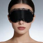Lace PVC Blindfold Eye Mask Sexy Role Play Cosplay Accessory Black White Pink Valentine’s Day Halloween (Black)
