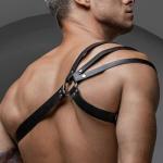 Men's Leather Chest Harness, BDSM Bondage Body Strap, Erotic Sex Gear, Fetish Slave Shoulder Harness, Gothic Punk Clubwear, Adult Gift for Husband Bf Him