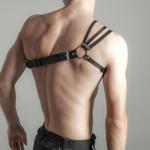 Men's Leather Chest Harness, BDSM Bondage Body Strap, Erotic Sex Gear, Fetish Slave Shoulder Harness, Gothic Punk Clubwear, Adult Gift for Husband Bf Him