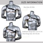 Men's Leather Chest Harness, BDSM Bondage Body Strap, Erotic Sex Gear, Fetish Slave Shoulder Harness, Gothic Punk Clubwear, Adult Gift for Husband Bf Him