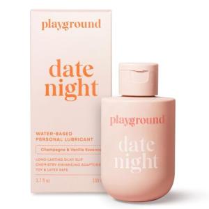Playground Date Night Intimate Serum and Moisturizing Lubricant for Women, Vegan Lotion with Hyaluronic Acid, Vitamin E, Ashwagandha, Vanilla & Champagne Essence for Smooth Non Sticky Glide, 3.7 Fl Oz