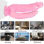Womens Toys 8.26 inch Realistic Silicone Double Dick Thrusting Wand Adult Toy for Women Thrusting Stimulation with Strong Suction Cup 5x12