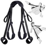 2025 Newly BDSM Sex Bondage Bed Restraint Adjustable Neck to Thigh Restraints with Hand to Ankle Sex Harness Sling, Adjustable Leg Straps & Handcuffs Bondage Gear & Accessories Sweater ZZ23