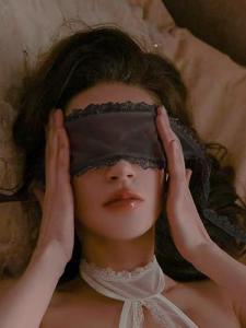 Egfyqzbryn Mysterious Lace Masquerade Mask Sexy Blindfold Hollowed Flower Lace Black Sleep Mask Adjustable Eye Mask Halloween Cosplay Costume Accessories Valentine Gifts for Women (Black3)