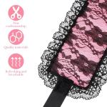 Matwsec Blindfolds, Sleep Mask and Hand Ties, Pink Black Blind Folds for Adult Play, Lace Blackout Sleeping Eye Mask Cover, Blindfold for Adults Couples Valentines Day Gift for Girlfriend Wife