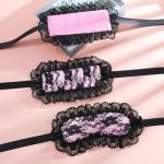 Matwsec Blindfolds, Sleep Mask and Hand Ties, Pink Black Blind Folds for Adult Play, Lace Blackout Sleeping Eye Mask Cover, Blindfold for Adults Couples Valentines Day Gift for Girlfriend Wife