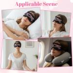 Matwsec Blindfolds, Sleep Mask and Hand Ties, Pink Black Blind Folds for Adult Play, Lace Blackout Sleeping Eye Mask Cover, Blindfold for Adults Couples Valentines Day Gift for Girlfriend Wife