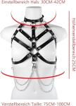 Women's Body Chest Harness Belt, Adjustable Leather Halter Neck Caged Chest Harness Bondage Strap with Metal Chain for Ladies, BDSM Cosplay Costume Rave Party Nightclub Masquerade Clubwear