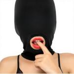 2PCS Sexy Unisex Full Face Open Mouth Mask Half Face Blindfold Bdsm SM Cosplay Sissy Kink Mask Halloween Masquerade Accessories