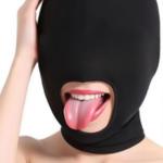 2PCS Sexy Unisex Full Face Open Mouth Mask Half Face Blindfold Bdsm SM Cosplay Sissy Kink Mask Halloween Masquerade Accessories