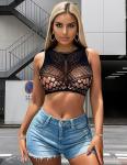 Avidlove Lingerie for Women Sexy Fishnet Lingerie Two Piece Lingerie Fishnet Outfit Stripper Outfit Black Lingerie Sets