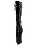 WONDERHEEL Womens Padlocks Ballet Boots Black 6 US